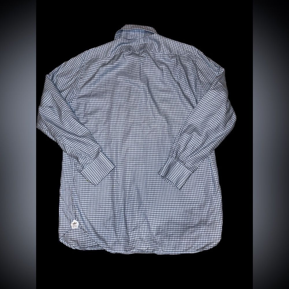 Peter Millar Blue Mens Size Large Striped Button‎ Up Long Sleeve Greens Masters - Picture 6 of 11